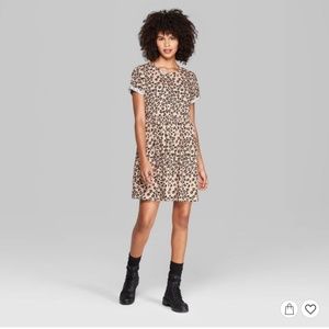 COPY - Women's Leopard Print Short Sleeve Mini Dr…